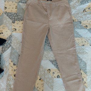 Camel and White Pinstripe Pants